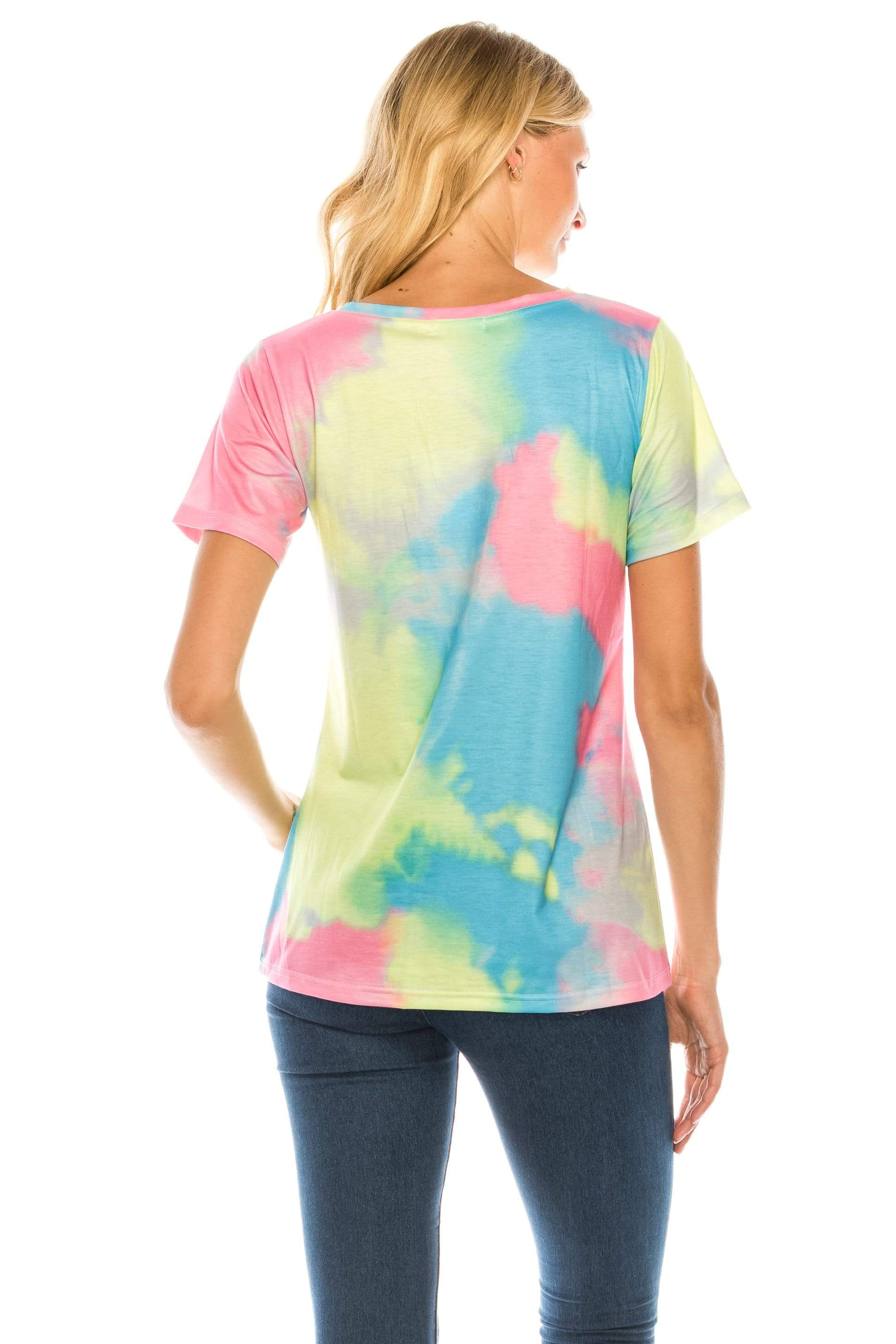 Women's V Neck Tie Dye Tee - Limited Edition