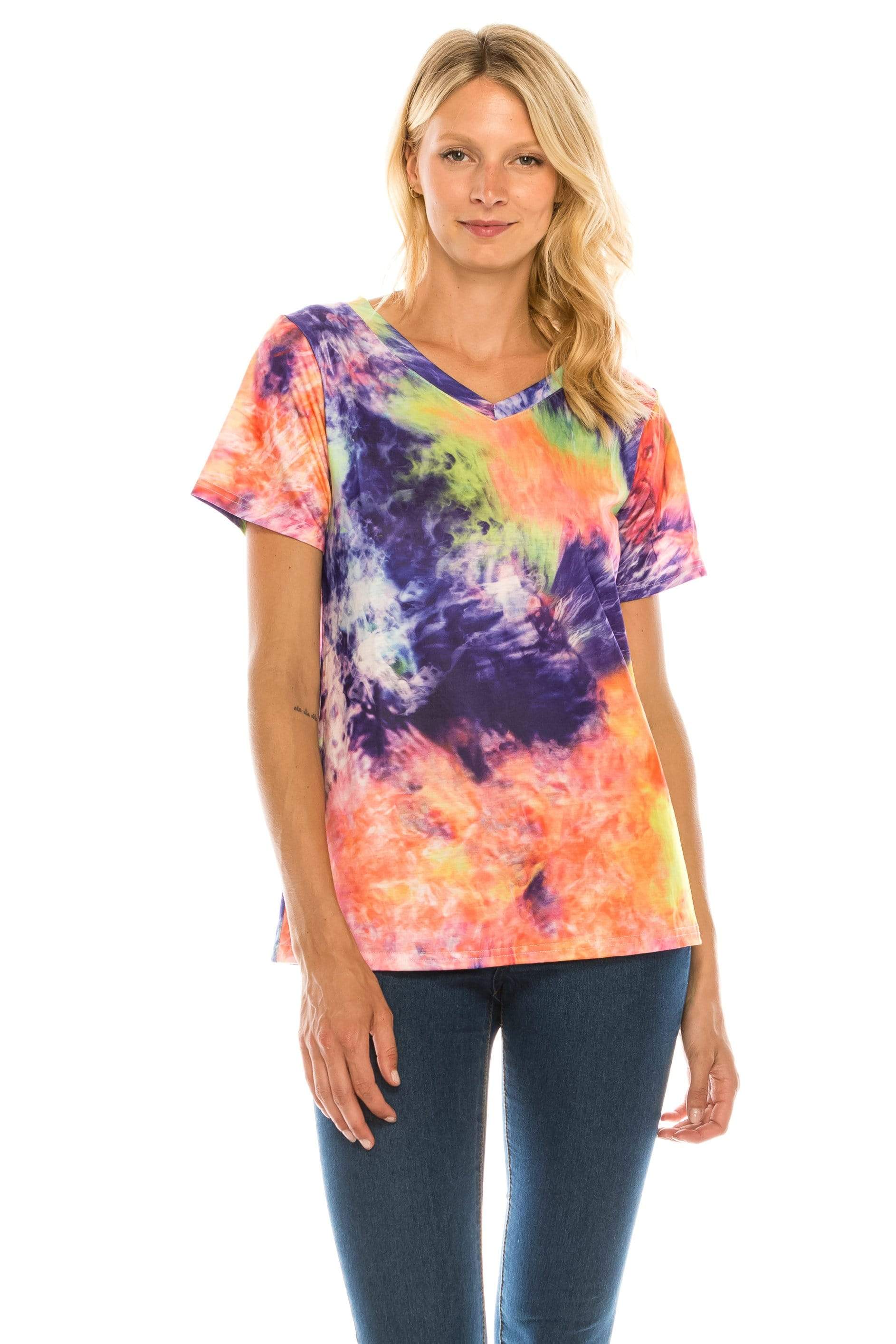 Women's V Neck Tie Dye Tee - Limited Edition