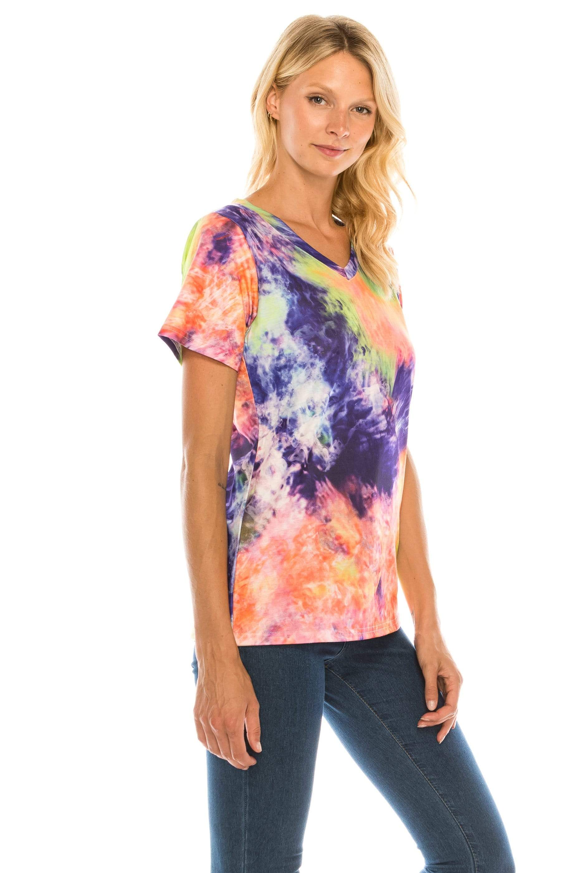 Women's V Neck Tie Dye Tee - Limited Edition