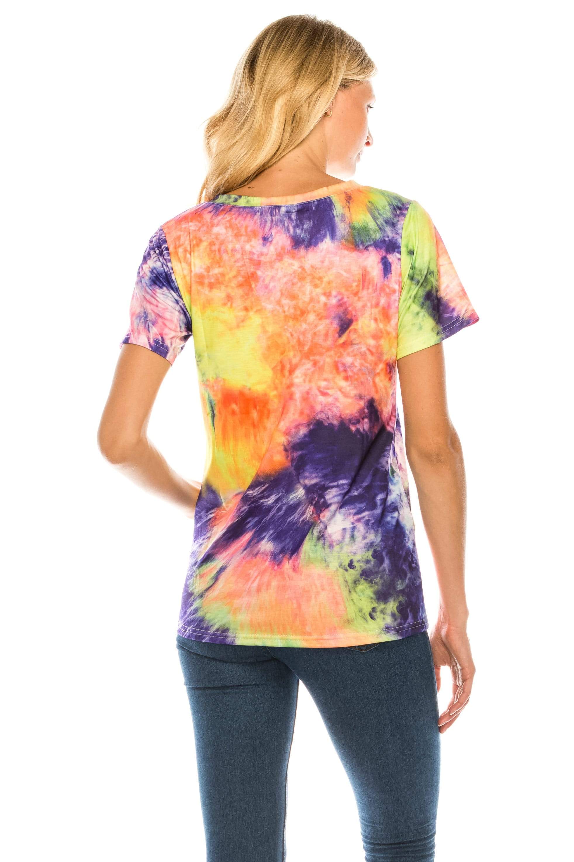 Women's V Neck Tie Dye Tee - Limited Edition