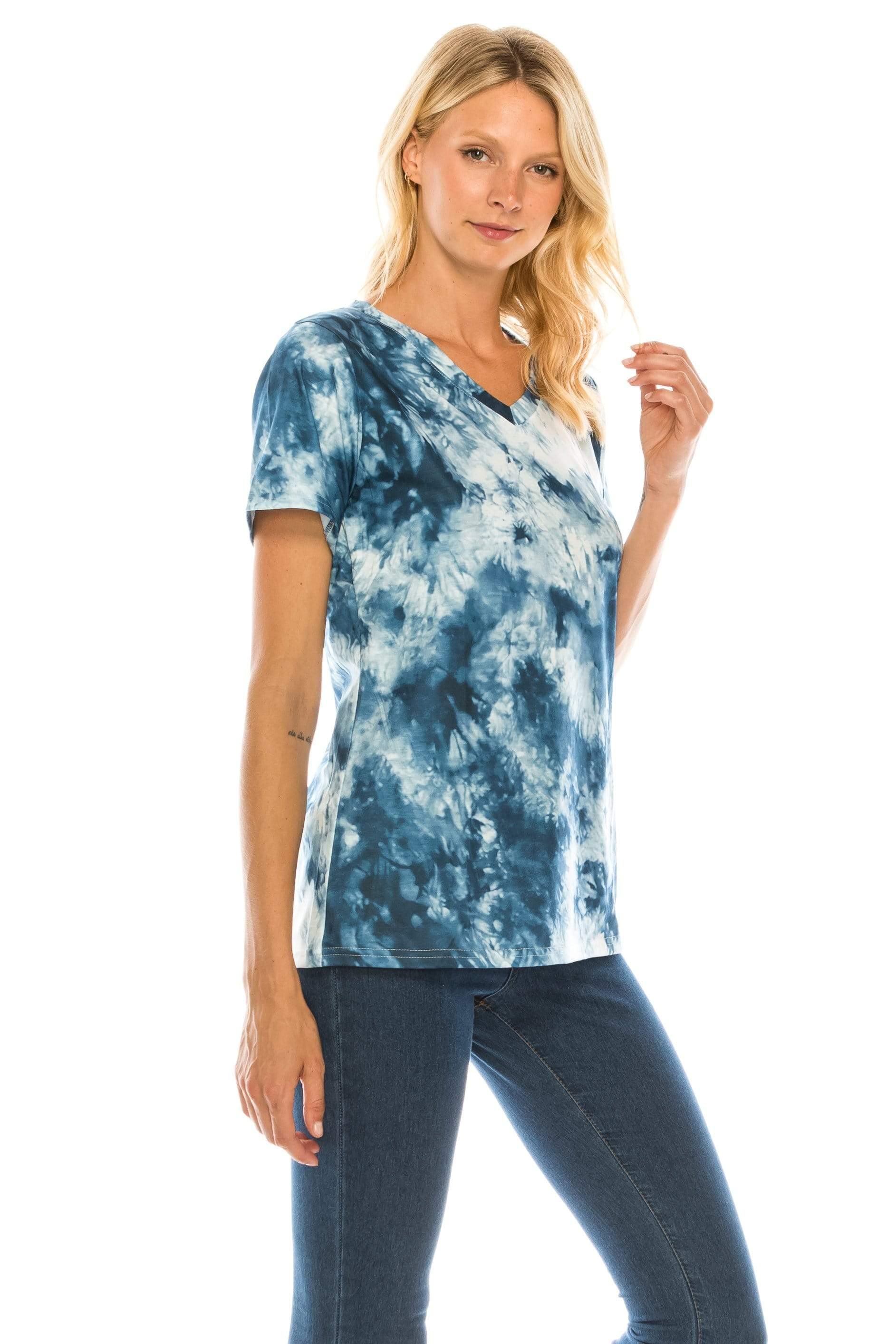 Women's V Neck Tie Dye Tee - Limited Edition