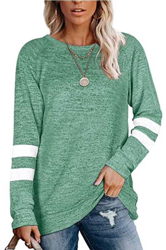 Women's Varsity Stripe Slouchy T-Shirt | Haute Edition