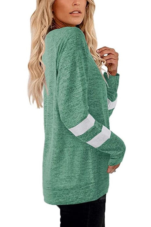 Women's Varsity Stripe Slouchy T-Shirt | Haute Edition