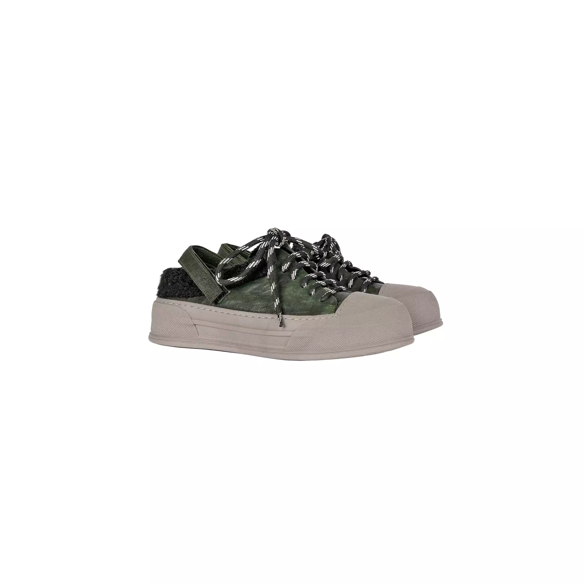 Wool Green Sneaker in Grattato Forest Style