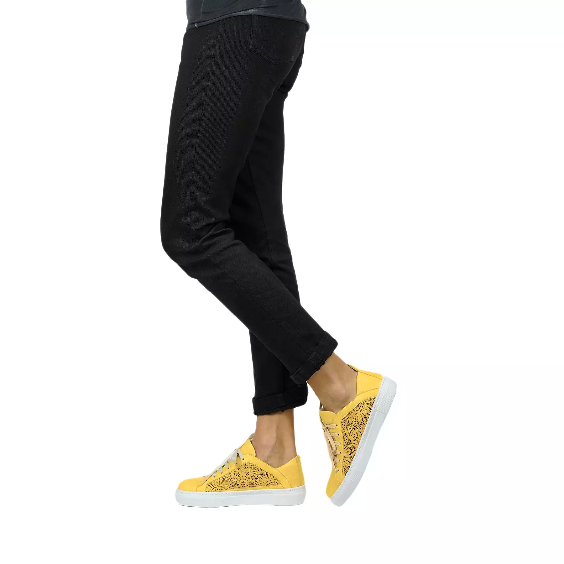 Yellow Perforated Sneaker